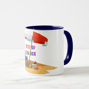 Retired Teacher, Beach Scene, Mug