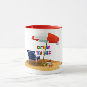 Retired Teacher, Beach Scene (revised) Mug