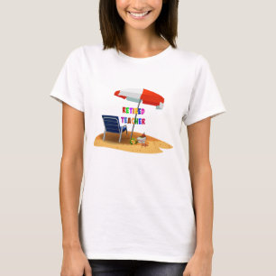 Retired Teacher, Beach Scene T-Shirt