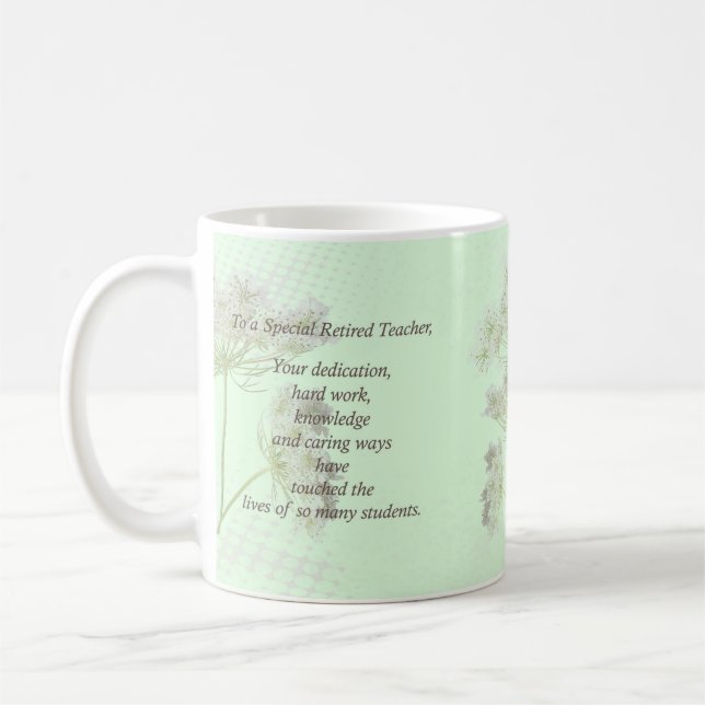 Retired Teacher Gift Mug, Thank You Wildflowers Coffee Mug (Left)