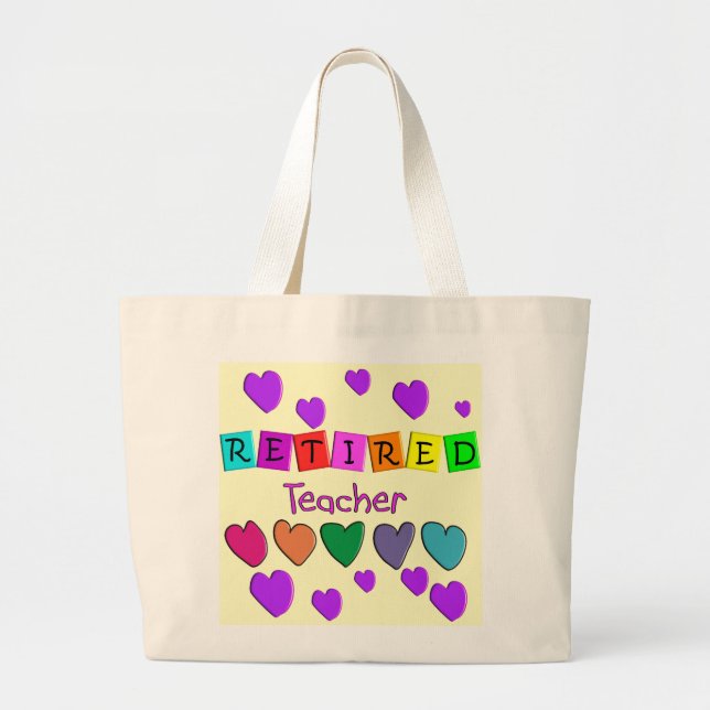 Retired Teacher Gifts Large Tote Bag (Front)