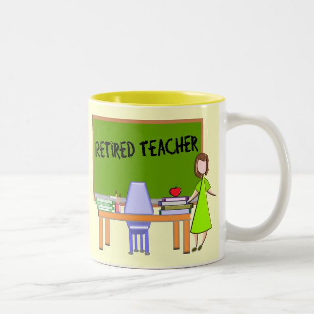 Retired Teacher Gifts Two-Tone Coffee Mug (Right)