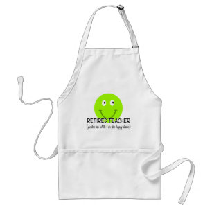 Retired Teacher Green Happy Dance" Gifts Standard Apron