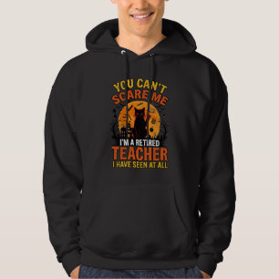 Retired Teacher Halloween Cat Vintage Shirt Design