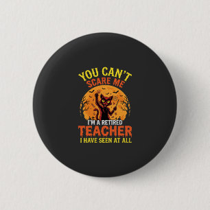 Retired Teacher Halloween Pumpkin Cat Design_1 6 Cm Round Badge