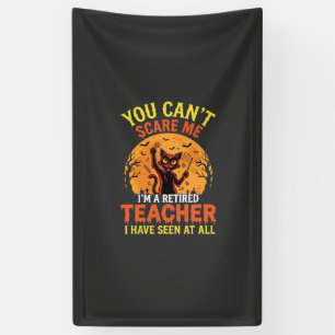 Retired Teacher Halloween Pumpkin Cat Design_1 Banner