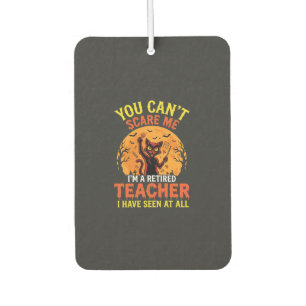 Retired Teacher Halloween Pumpkin Cat Design_1 Car Air Freshener