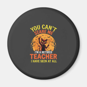Retired Teacher Halloween Pumpkin Cat Design_1 Magnet