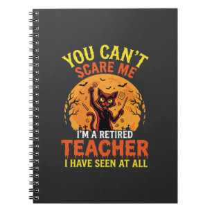 Retired Teacher Halloween Pumpkin Cat Design_1 Notebook