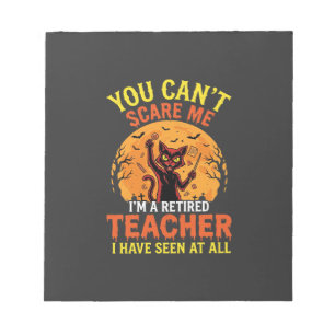 Retired Teacher Halloween Pumpkin Cat Design_1 Notepad