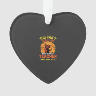 Retired Teacher Halloween Pumpkin Cat Design_1 Ornament