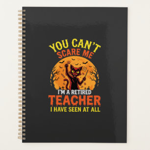 Retired Teacher Halloween Pumpkin Cat Design_1 Planner