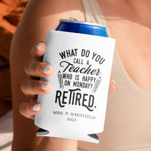 Retired Teacher Head of School Retirement Custom Can Cooler