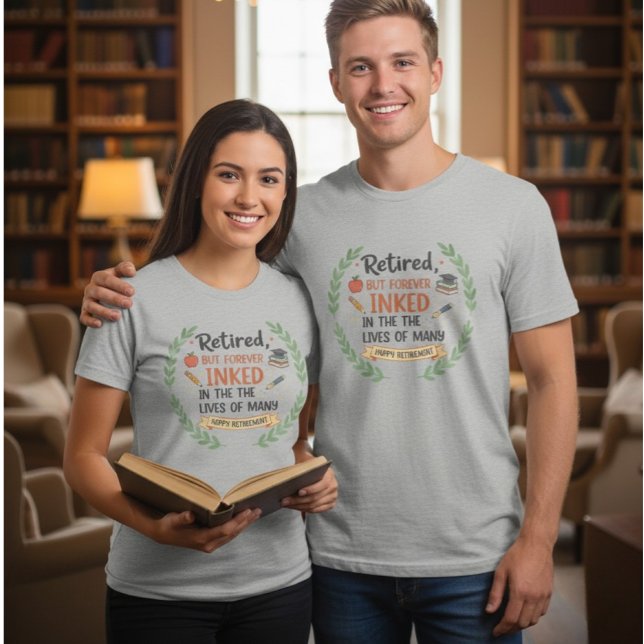 Retired Teacher Inked Life Retirement Gift Tri-Ble Tri-Blend Shirt (Creator Uploaded)