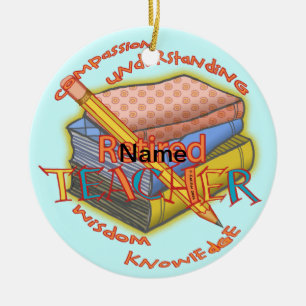 Retired Teacher Motto round ornament