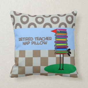 Retired Teacher Nap Pillow Book Bird