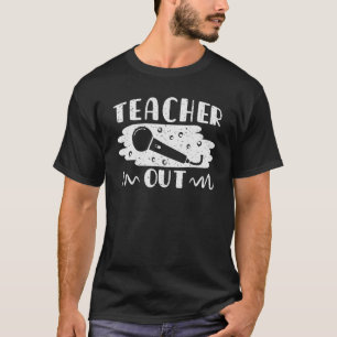 Retired Teacher Out Mic Drop T-Shirt