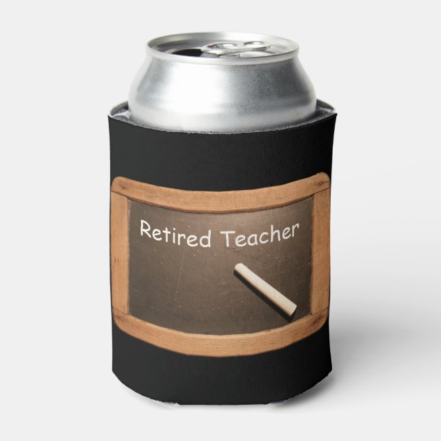 Retired Teacher Retirement Can Cooler (Can Front)