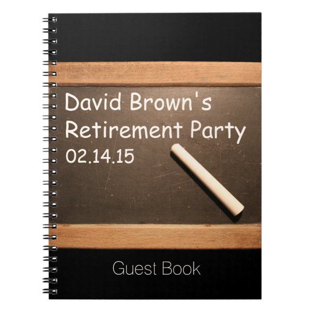 Retired Teacher Retirement Party GuestBook Notebook (Front)