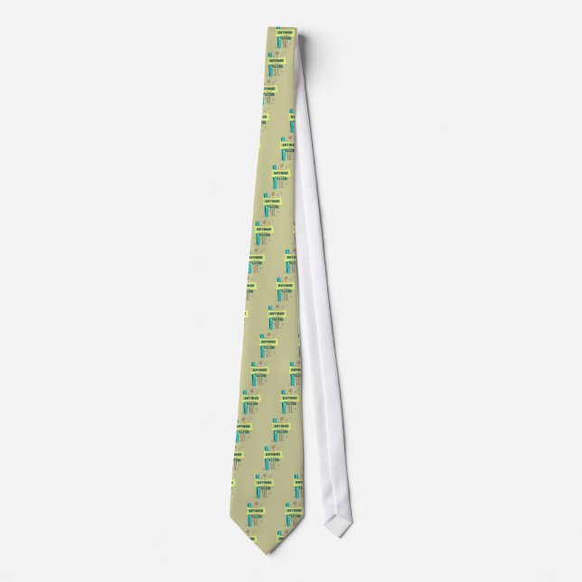 Retired Teacher RETRO Design Tie (Front)