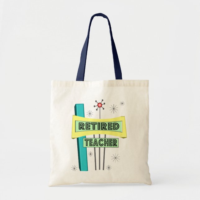 Retired Teacher RETRO Design Tote Bag (Front)