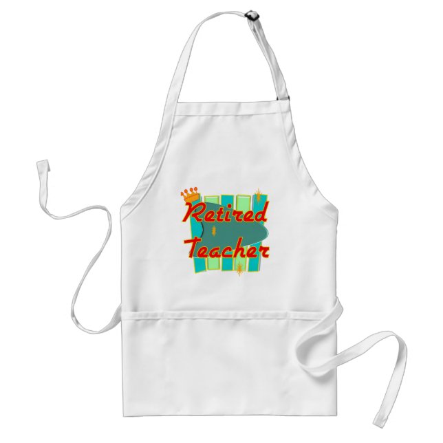 Retired Teacher RETRO SIGN Design Gifts Standard Apron (Front)