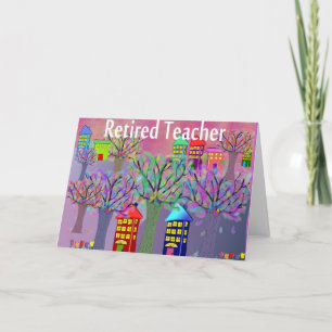 Retired Teacher VILLAGE SCENE Design Card
