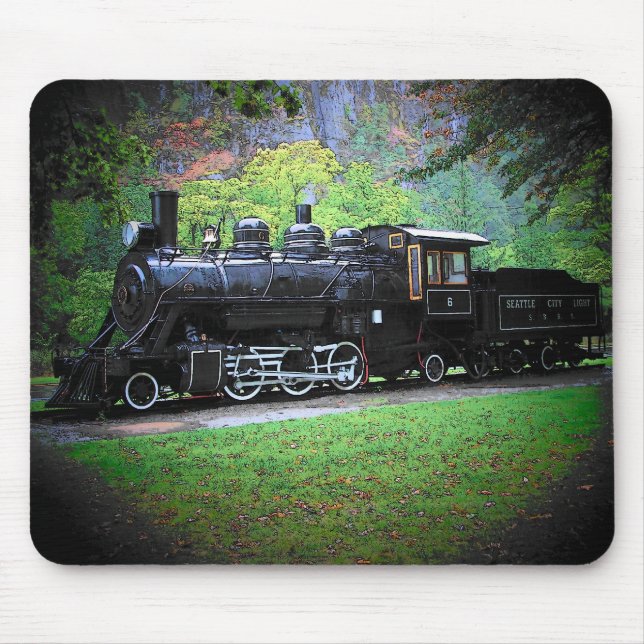 Retired Train Engine From Seattle Mouse Mat (Front)