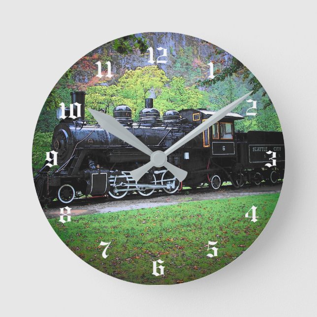 Retired Train Engine Round Clock (Front)