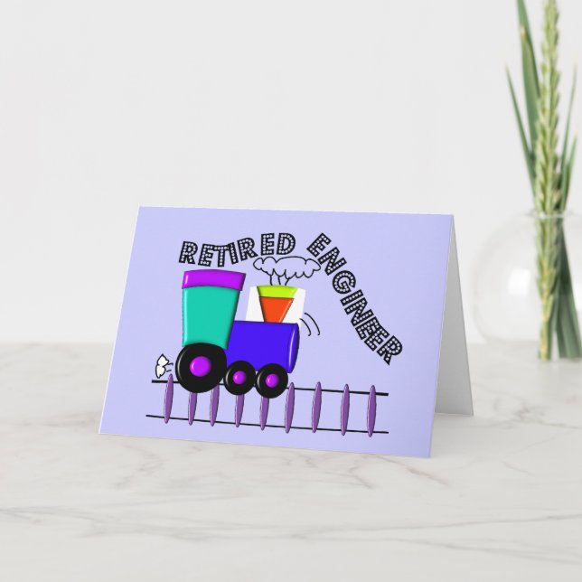 Retired Train Engineer Gifts Card (Front)