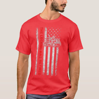 Retired Truck Driver Patriotic Trucker American Fl T-Shirt