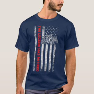 Retired Truck Driver  Patriotic Trucker  Flag T-Shirt