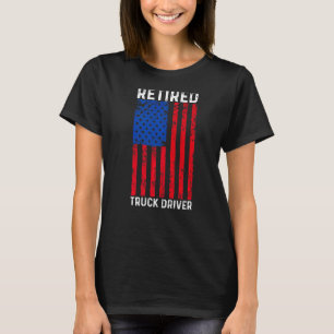 Retired Truck Driver US Flag Trucker Retirement 3 T-Shirt
