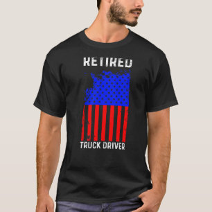 Retired Truck Driver US Flag Trucker Retirement 4 T-Shirt