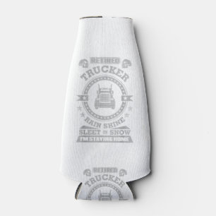 Retired Trucker shirts Funny Truck driver clothing Bottle Cooler