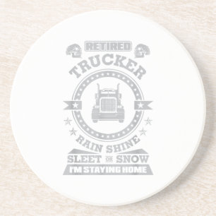 Retired Trucker shirts Funny Truck driver clothing Coaster