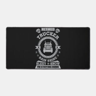 Retired Trucker shirts Funny Truck driver clothing Desk Mat