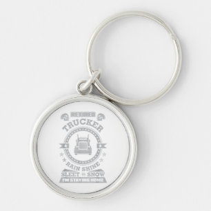Retired Trucker shirts Funny Truck driver clothing Key Ring