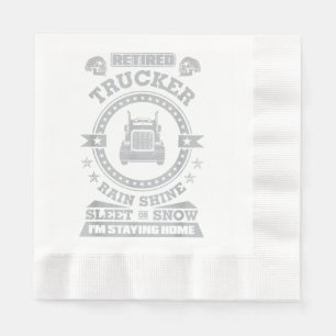 Retired Trucker shirts Funny Truck driver clothing Napkin