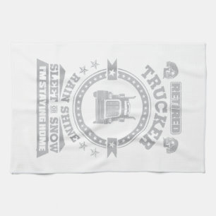 Retired Trucker shirts Funny Truck driver clothing Tea Towel