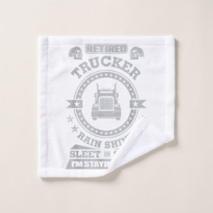 Retired Trucker shirts Funny Truck driver clothing Wash Cloth