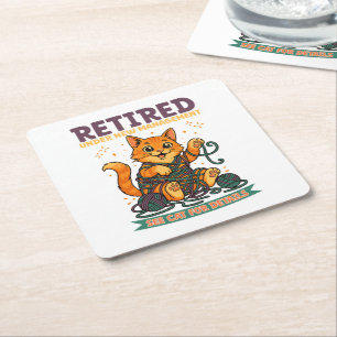 Retired Under New Management See Cat For Details Square Paper Coaster