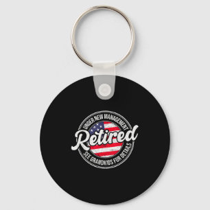 Retired Under New Management See Grandkids Funny R Key Ring