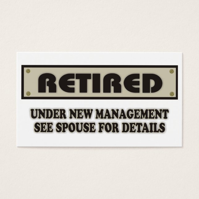 RETIRED. Under New Management. See Spouse (Front)