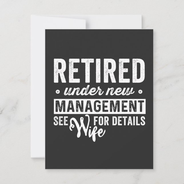 retired under new management see wife for details. thank you card (Front)