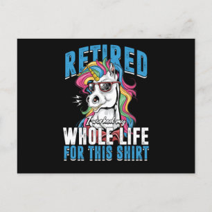 Retired Unicorn Retirement Grandpa Grandma Gift Postcard