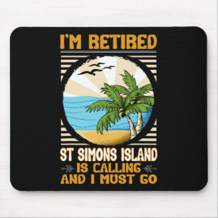 Retired Us Coast Funny Sea Lover St Simons Island Mouse Mat