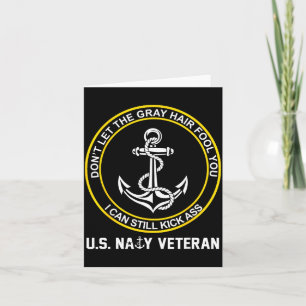 Retired us sailor funny old man us naval veteran card