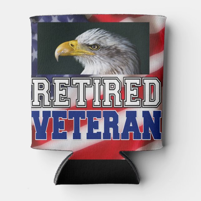 Retired Veteran Can Cooler (Front)