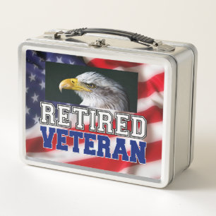 Retired Veteran Metal Lunch Box
